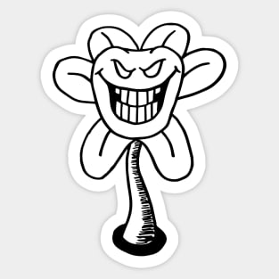 Flowey Undertale Simple Black and White Design Sticker